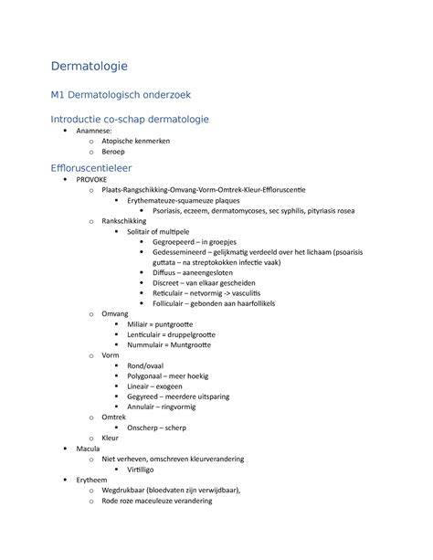 Dermatologisch onderzoek van huidlaesie