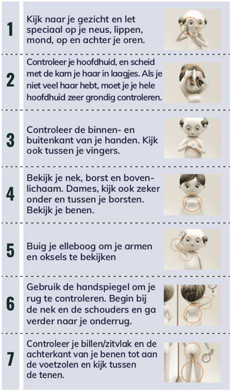 Stappenplan voor zelfonderzoek van de huid